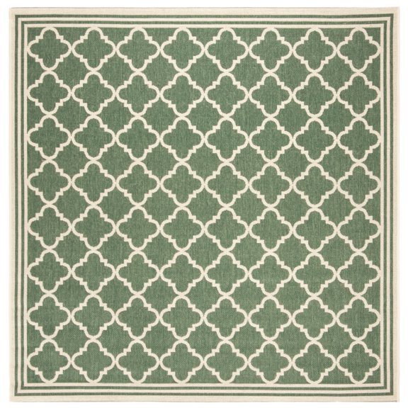 SAFAVIEH Indoor Outdoor BHS121Y Beach House Green / Creme Rug