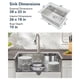 thumbnail image 2 of 28 x 22 x 10-Inch 16-Gauge Stainless Steel cm de Profundidadrop-In Single Bowl Kitchen cm de Anchoorkstation Sink con Pull- cm de Profundidadown Faucet Plateado para Bar, 2 of 6