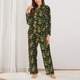 thumbnail image 2 of Fotbe Mask Tropical Flower Pattern Long Sleeve Pajama Set for Women,Sleepwear Set,2-piece Loungewear Set,Soft PJs Comfy Nightwear with Pockets -Large, 2 of 7