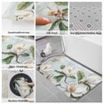 thumbnail image 6 of White Floral Bath Mat 3 Piece Bathroom Rug Set, Pastoral Farmhouse Magnolia Flowers Leaves Non Slip Bath Rug Contour Mat and Toilet Lid Cover, Absorbent Shower Mats Soft Bath Rugs and Mats Sets, 6 of 8