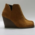 thumbnail image 4 of Fashion Women Suede Wedges Zipper Solid Color Short Booties Round Toe Shoes, 4 of 9