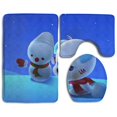 thumbnail image 1 of Juego de alfombras de baño ABPHQTO Lindo cachorro de Navidad 3 piezas, 1 of 2