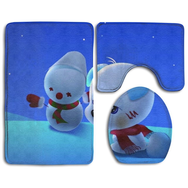 Juego de alfombras de baño ABPHQTO Lindo cachorro de Navidad 3 piezas