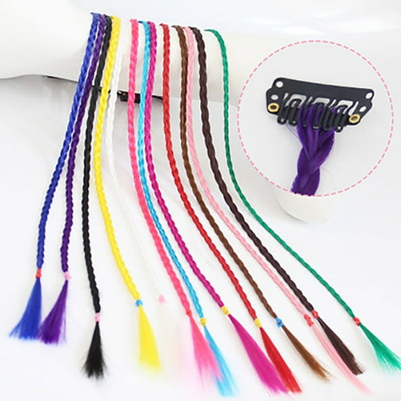 OULII 12Set Braided Wig Braid Hair Pieces for Women 17.7 x 0.6 x 0.3in
