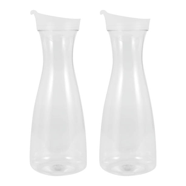 2 Piezas Garrafas de Agua de PláStico de 1 L con Tapas Abatibles Blancas, Jarras Inastillables Reciclables y de Alimenticio, Tarro de Jugo