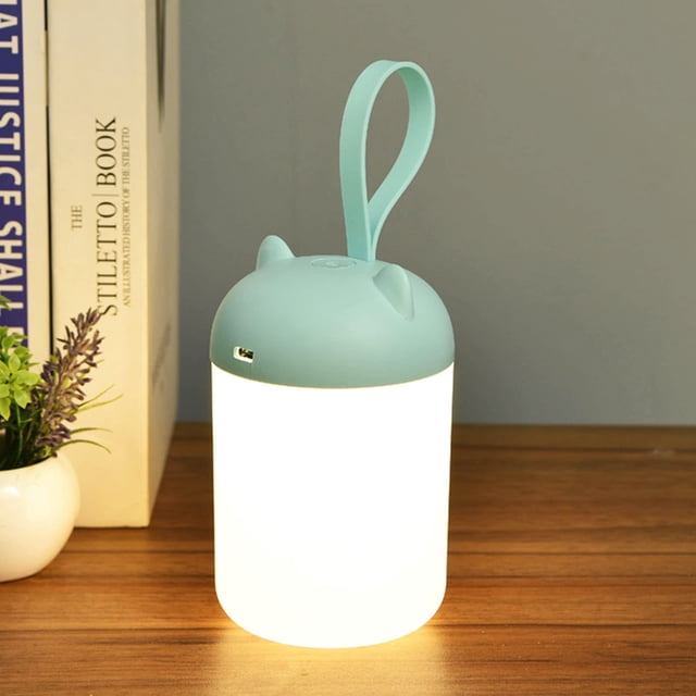 Lanterne de Nuit Portable Rechargeable - Lampe de Poche Lanterne à DEL pour Enfants pour le Camping, Alimentée par Pile, 3000 K, Protège les Yeux, Gradation Continue, Convient comme Lanterne de Tente, Chambre d'Enfant, Veilleuses pour Garderie, Bleu.