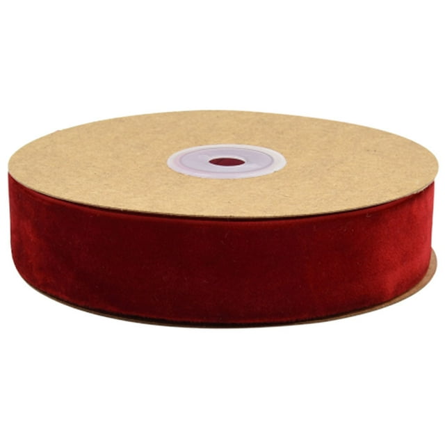 1 rollo de 2,5 cm de ancho, no elástico, accesorios para ropa, cinta para envolver regalos, cintas flocadas, cinta decorativa para bricolaje, para tienda de casa (rojo)