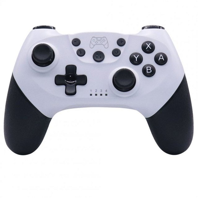 Manette de Jeu Sans Fil Compatible Bluetooth Joystick Contrôleur Compatible pour Console Switch Pro Noir et Blanc