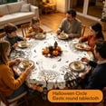 thumbnail image 7 of Round Halloween Tablecloth, 52 Inch Elastic Fitted Waterproof Table Cover, Spooky Ghost Bat Print for Halloween Table Decor, Halloween Party Supplies for Dining Room, 7 of 7