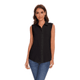thumbnail image 5 of SPRING SEAON Women’s Sleeveless Blouse V Neck Button Down Chiffon Shirt for Women Casual Loose Fit Work Tops with Collar for Office or Daily Wear, 5 of 11