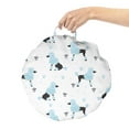 thumbnail image 2 of Poodle Round Floor Cushion with Handle, Crowns Hand Drawn Scribble Fluffy Dog Species, Decorative Pillow for Living Room & Dorms, 18" Round, Pale Blue White, by Ambesonne, 2 of 4