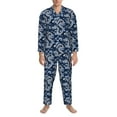 thumbnail image 3 of Naloa Dragon Men’s Pajamas Set - Long Sleeve Button Down Sleep Shirt and Pajama Bottoms Sleepwear Set-Large, 3 of 7