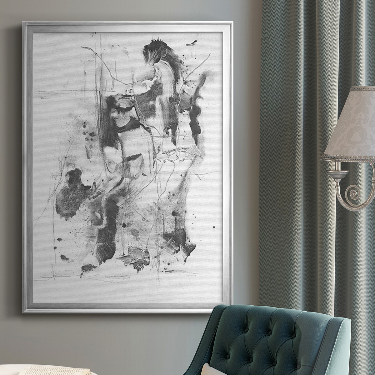 Graphite Abstract I Premium Framed Print, in Gold, Black, or Silver - Ready to Hang