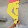 thumbnail image 2 of Feancey 50 Percent off Sales Today Womens Workout Leggings Scrunch Butt Yoga Pants Valentines Day Heart Print High Waisted Tights Stretchy Tummy Control Skinny Pants Yellow L, 2 of 7