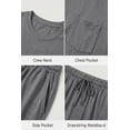 thumbnail image 4 of GIRUNS Men's Pajama Set Lightweight Sleepwear Short Sleeve and Shorts with Pockets Dark Gray M, 4 of 6