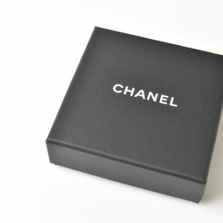 Chanel Brooch Here Mark Gold X Black Metal Material Color Stone Women's