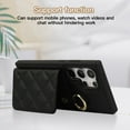 thumbnail image 5 of TECH CIRCLE for Galaxy S24+ Case, Quilted PU Leather Double Magnetic Clasp Shockproof Cover with Card Holder Shoulder Strap Mirror Ring Stand Flip Wallet Case for Galaxy S24+ 6.7",Black, 5 of 9