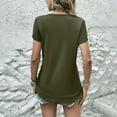 thumbnail image 4 of T Shirts for Women Slim Fit Peplum Short Sleeved Top Blouse T-Shirt Tops Army Green 2XL, 4 of 5