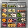 thumbnail image 6 of Set of 2 Stackable Refrigerator Organizer Bins with Pull-out Drawer Clear Plastic Kitchen Storage Box for Fridge and Cabinets, 8.1" x 13.2" x 4.3", 6 of 7