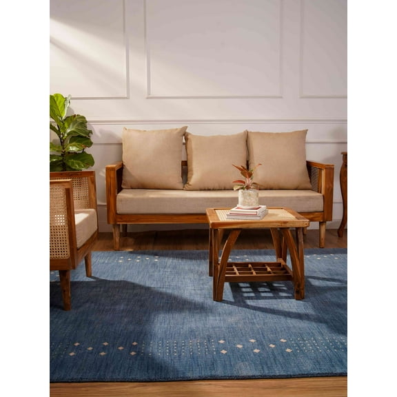 Rugsotic Carpets Handmade Rugs Hand Knotted Loom Rectangle 3'x5' Blue Wool for Indoor Use