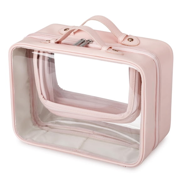 Neceser GRANNY SAYS, aprobado por la TSA, transparente, impermeable, rosa