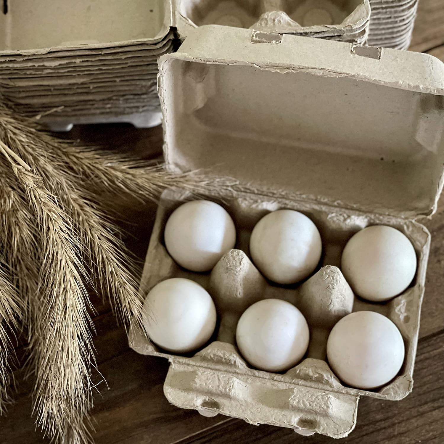 HENLAY Duck Egg Beige Pulp Paper  Dozen Egg Cartons, Reusable 20-Pack