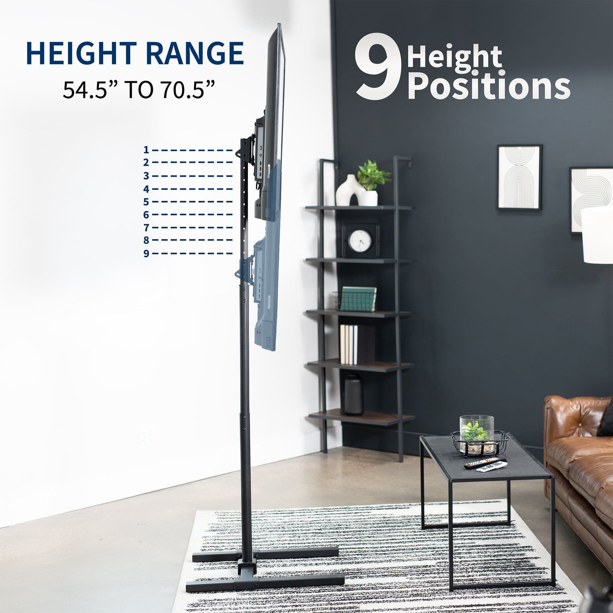 VIVO Extra Tall TV Floor Stand for 13" to 50" Screens, Height Adjustable Mount