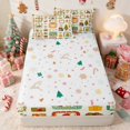 thumbnail image 4 of Manfei Ornament Zipper Twin Comforter Sets with Fitted Sheet and 2 Pillowcases Christmas Zipper Bedding Set, Rust Cream, Xmas Reversible, 4 of 7