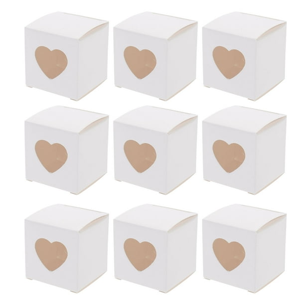 KAKOWELY 30 cajas de papel para joyería: cajas decorativas transparentes con ventana en forma de corazón para bodas, cumpleaños, fiestas y San Valentín.