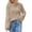 Khaki, variant on Lovskoo 2024 Sweaters for Women Long Sleeve Solid Round Neck Trendy Knitwear Loose Pullover Sweater Beige