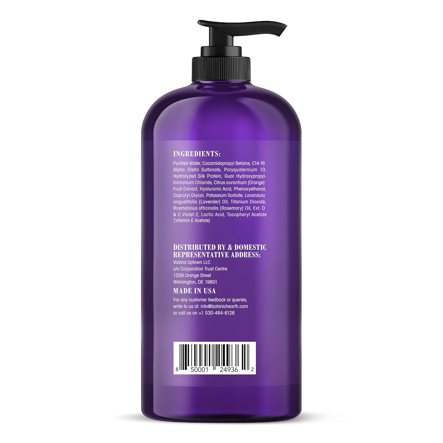 Botanic Hearth Purple Shampoo - for All Shades of Blonde, Silver and Gray Hair - With Lavender Oil, Vitamin E, & Rosemary Oil - Enhances Highlights - Sulfate Free, Paraben Free, 16 fl oz