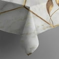 thumbnail image 4 of White Gray Gold Leaf Marble Pattern Rectangle Tablecloth 60"x102",Waterproof Polyester Rectangle Table Cloth, Wipeable Spillproof Polyester Tablecloth for Dining, Camping, Indoor and Outdoor, 4 of 6