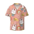 thumbnail image 6 of Kdxio Men's Hawaiian Shirt for Men Short Sleeve Shirt Rabbit So Cute Summer Casual Holiday Beach Button Down T-Shirts, 6 of 7
