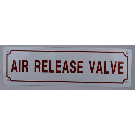 AIR Release Valve Sign Sign -(White, Aluminium 3X8, Reflective)(ref-2022-4)
