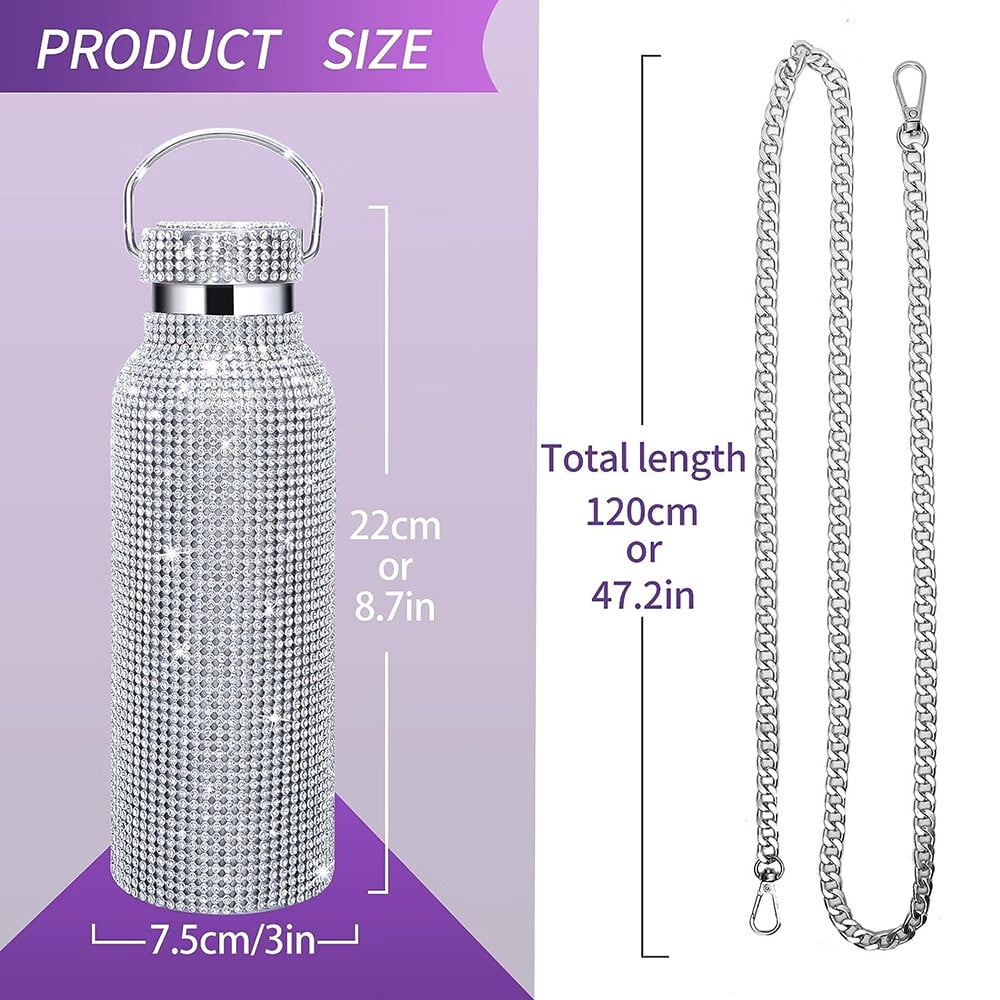 Sieral Bling Stainless Steel Water Bottle LED Temperature Display Smart  Rhinestone Vacuum Diamond Wa…See more Sieral Bling Stainless Steel Water