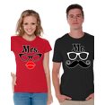 thumbnail image 1 of Awkward Styles Couples Shirts Matching Couple Shirts Mr. and Mrs. T-shirts for Couples Anniversary Gifts for Couples Mrs Glasses and Mr Mustache Funny Couple Shirts Valentine Gifts for Couples, 1 of 5
