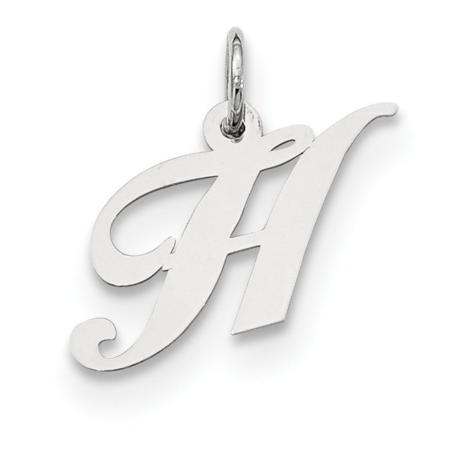 Pendentif Breloque Collier Monogramme Prénom Initiale Lettre H Délicat en Argent Sterling 925