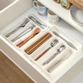 thumbnail image 4 of Homelife 1/2Pcs Drawer Organizer Expandable Kitchen Tray for Utensils Adjustable Flatware Holder with 4/6 Compartments Cutlery Storage Divider for Spatulas Spoons Forks, 4 of 13