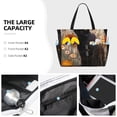 thumbnail image 3 of Kdxio Black Cat in Wildflowers Pattern Large Capacity Beach Travel Bag with Zipper Multiple Pockets Foldable Waterproof Tote for Pool Gym Camping Travel, 3 of 7
