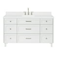 thumbnail image 6 of ARIEL Monroe 60 Inch Single Rectangle Sink Bathroom Vanity With Carrara White Quartz Countertop 1.5 Inch Edge In White, 6 of 8