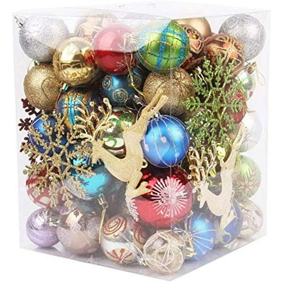 LINLIN Christmas Ball Set, Christmas ball pendant Christmas Baubles Ornaments 3-8cm Christmas Balls Baubles Christmas Tree Ball Ornaments Xmas Decoration for Christmas Party