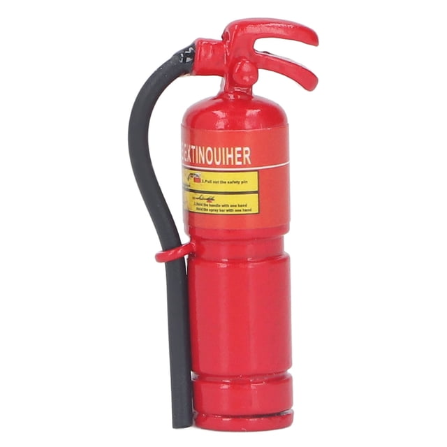 Extintor de incendios para casa de muñecas en miniatura, escala 1:12, modelo de aleación, accesorios decorativos S