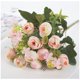 thumbnail image 3 of 1 ramo de 13 cabezas de flores artificiales, flor de té rosa, flores falsas de seda, flores para bricolaje, hogar, jardín, decoración de boda, rosa claro, 3 of 5