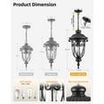 thumbnail image 4 of VIANIS Extra Large Outdoor Pendant Lights for Porch, 21.3 in Outdoor Hanging Light, Waterproof Black Hanging Porch Light, Anti-Rust Outdoor Pendant Light for House, Doorway, Vintage Style, 4 of 9