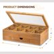 thumbnail image 2 of Tea Box Organizer with Drawer - 8 Compartment Bamboo Wooden Tea Storage Chest with Acrylic Window & Magnetic Lid - Tea Accessories & Gift Set for Women, Birthdays, House Warming Gifts New Home, 2 of 5