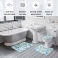 thumbnail image 6 of Blue Green Coral Bathroom Rugs Set Vintage Watercolor Seagrass Ocean Plant Marine Life Non Slip Absorbent Bath Mats 3 Piece Set with Bathroom Rug, U-Shaped Floor Mat, Toilet Seat Cover Large Size, 6 of 9