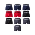 thumbnail image 3 of Men's Wide Waistband Letter Print Solid Underwear Trunks 10 Pack Mixed Colors L, 3 of 7