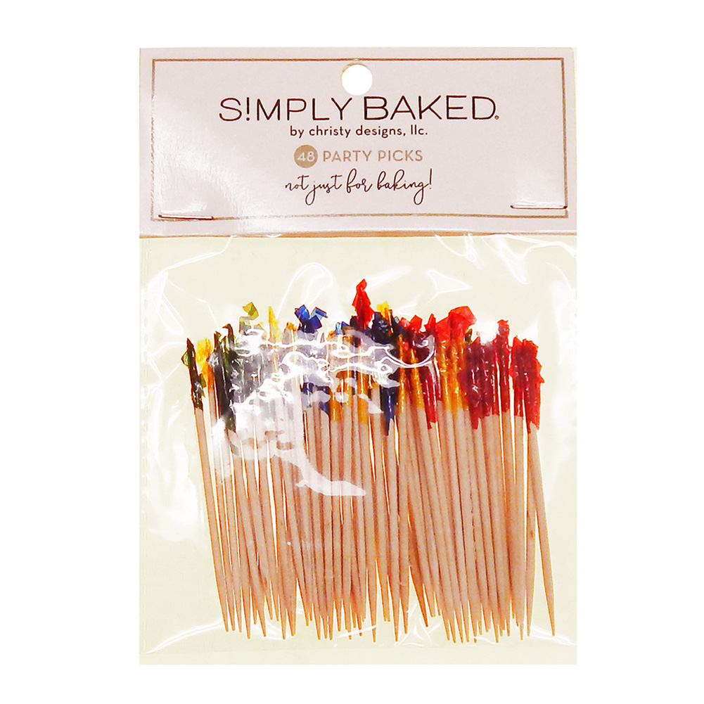 Simply Baked Assorted Cellophane Party Toothpicks 48Ct