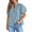 Blue gray, variant on Womens Puff Sleeve Button Down Shirts Cotton Pleated Loose Fit Tops Summer Dressy Casual Blouses