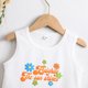 thumbnail image 3 of Gibobby Conjunto de 3 piezas Trajes Conjunto térmico bebé Niño Niñas Estampados florales lindos Chaleco de manga corta Tops Pantalones cortos(Naranja, 3-4 Años), 3 of 5